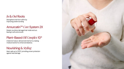 Moev Annurcatin Hair Oil Essence benefits: repair, shine and heat protection