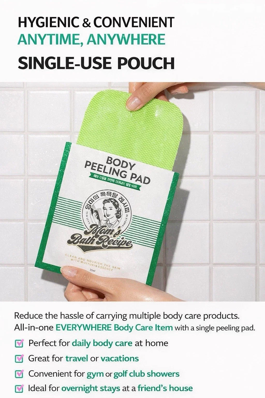 Mom's Bath Recipe Body Peeling Pad — gentle exfoliating formula