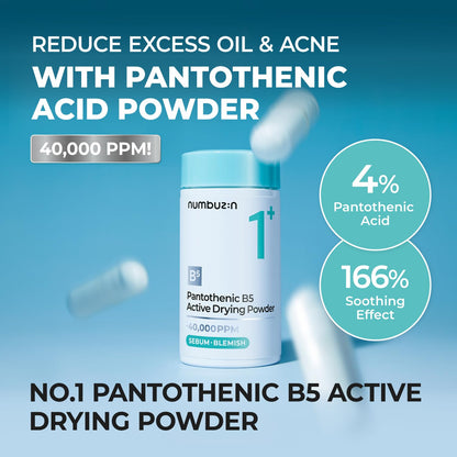 Numbuzin No.1 Pantothenic B5 Active Drying Powder — targets and dries out active blemishes overnight