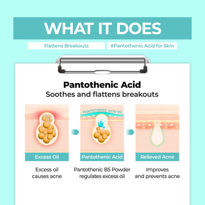 Numbuzin No.1 Pantothenic B5 Active Drying Powder — settled pink powder concentrates on spots