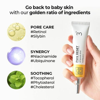 Numbuzin No.3 Pore Reset Ampoule Shot — smooths skin for a clearer, refined surface
