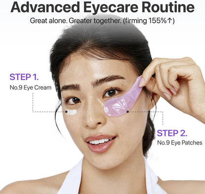 Numbuzin No.9 NMN+ Collagen Under Eye Patches — how to use: apply under the eyes for 20–30 minutes, then pat in