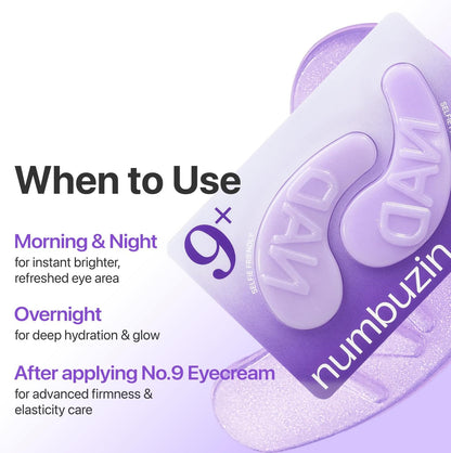 Numbuzin No.9 NMN+ Collagen Under Eye Patches — drench the eye area in concentrated essence