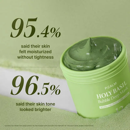 P.CALM Holy Basil Bubble Deep Mask — holy basil soothes the skin