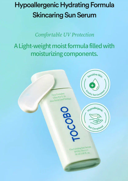 TOCOBO Cica Calming Sun Serum — calm protected skin