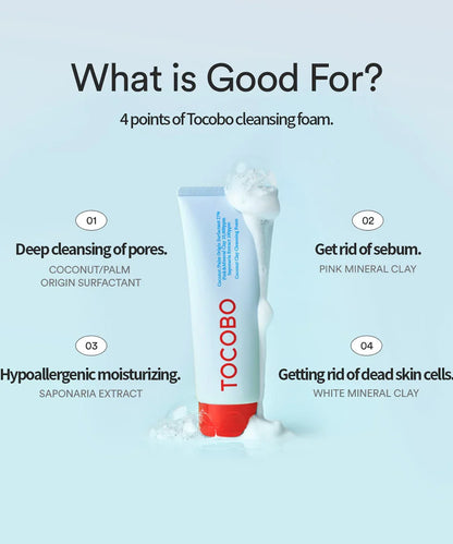 TOCOBO Coconut Clay Cleansing Foam — coconut extract care